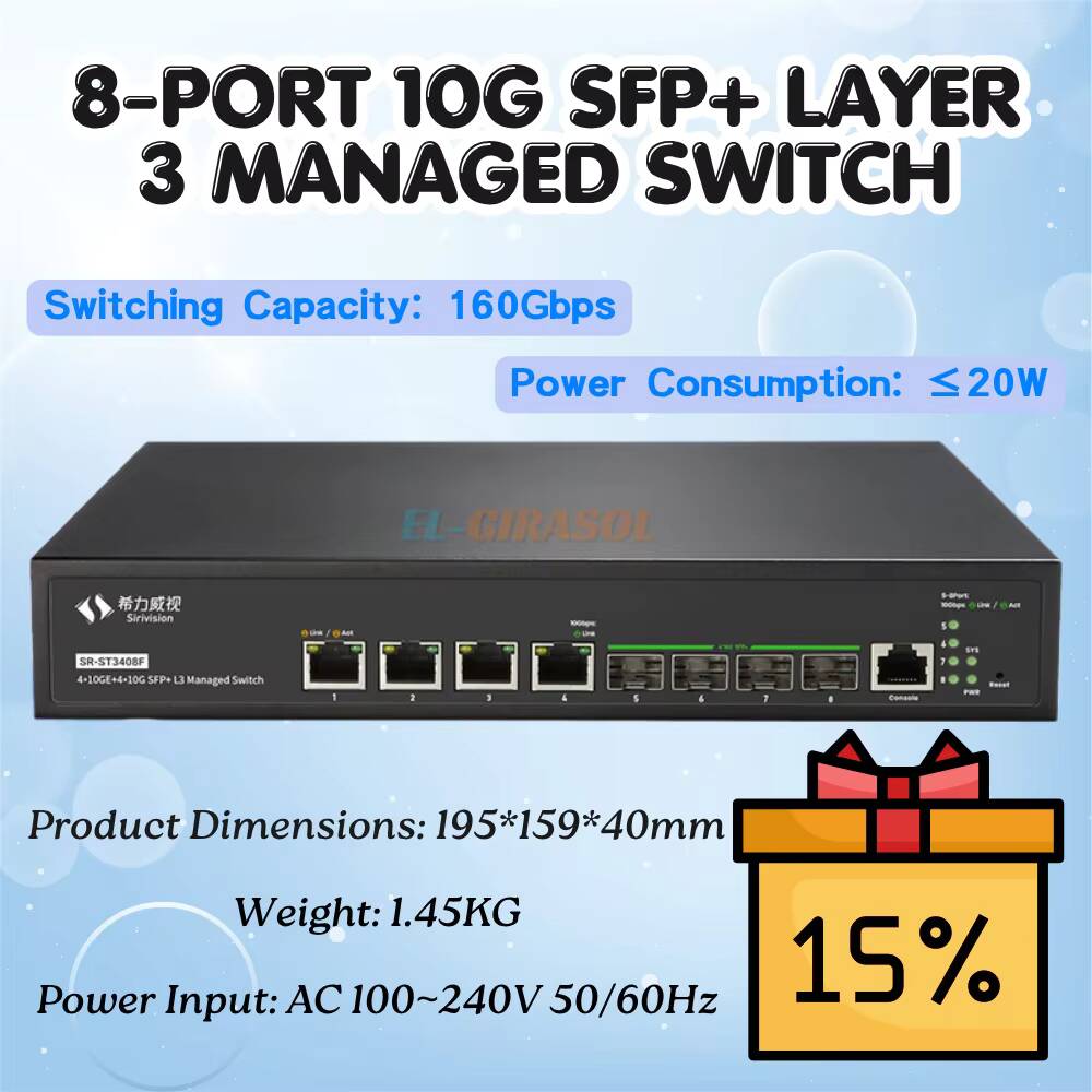 Sfp+ 10G Managed Switch 8 Port - สวิตช์ไฟเบอร์ Sirivision 8 พอร์ต 10G SFP+