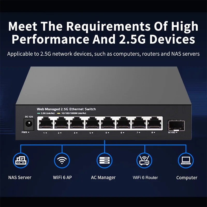 ONTi สวิตช์แบบมีระบบจัดการ 2.5 - Sfp+ 10G Managed Switch 8 Port บทวิจารณ์และราคา