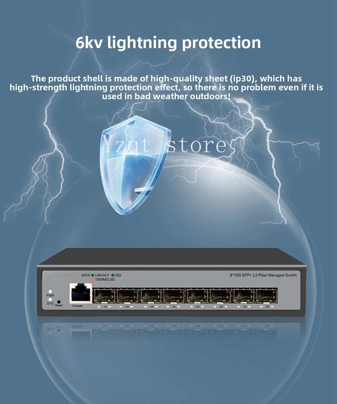สวิตช์อีเธอร์เน็ต 10 กิกะบิต 8 - Sfp+ 10G Managed Switch 8 Port บทวิจารณ์และราคา