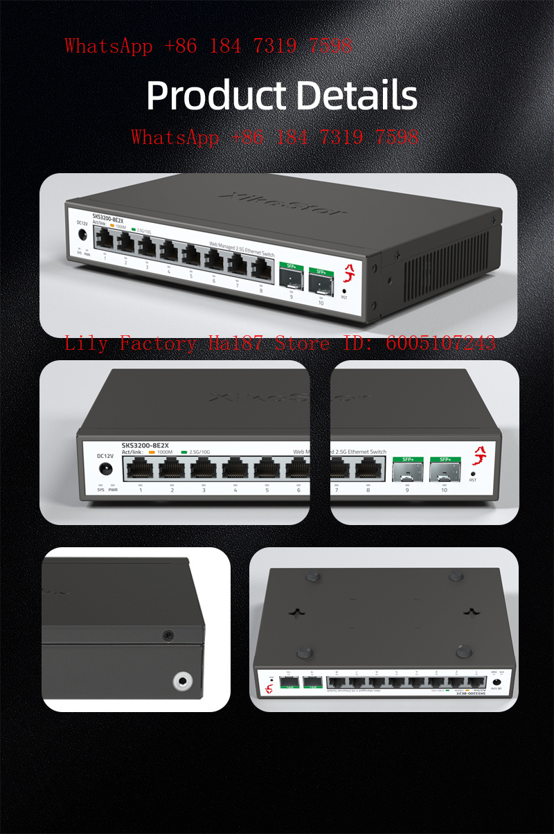 สวิตช์เครือข่าย XikeStor 8*2.5 - Sfp+ 10G Managed Switch 8 Port บทวิจารณ์และราคา